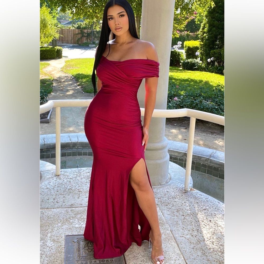 Formal red dress no zipper